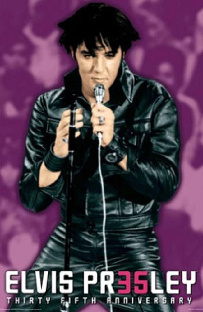 Elvis Presley 35th Anniversary Purple Music Poster Print 24 x 36in