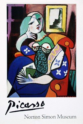 Woman with Book by Pablo Picasso - 34 x 23 inches - Fine Art Print / Poster