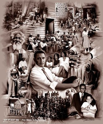 Obama Out Many One From Slavery Presidency Poster Wishum Gregory (20 x 24)