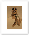 Bruce Teleky Stevie Wonder - Pencil Signed Artist's Proof Giclee by Clifford Faust 12"x8" Art Print Poster
