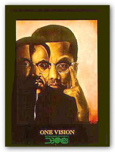 One Vision (Malcolm X, MLK Jr.) by Bernard Hoyes - 24 x 18 inches - Fine Art Print / Poster