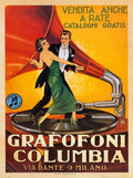 "Grafofoni Columbia" Music Gramophone Player Vintage Advertising Poster - Couple Dancing (24x 36")