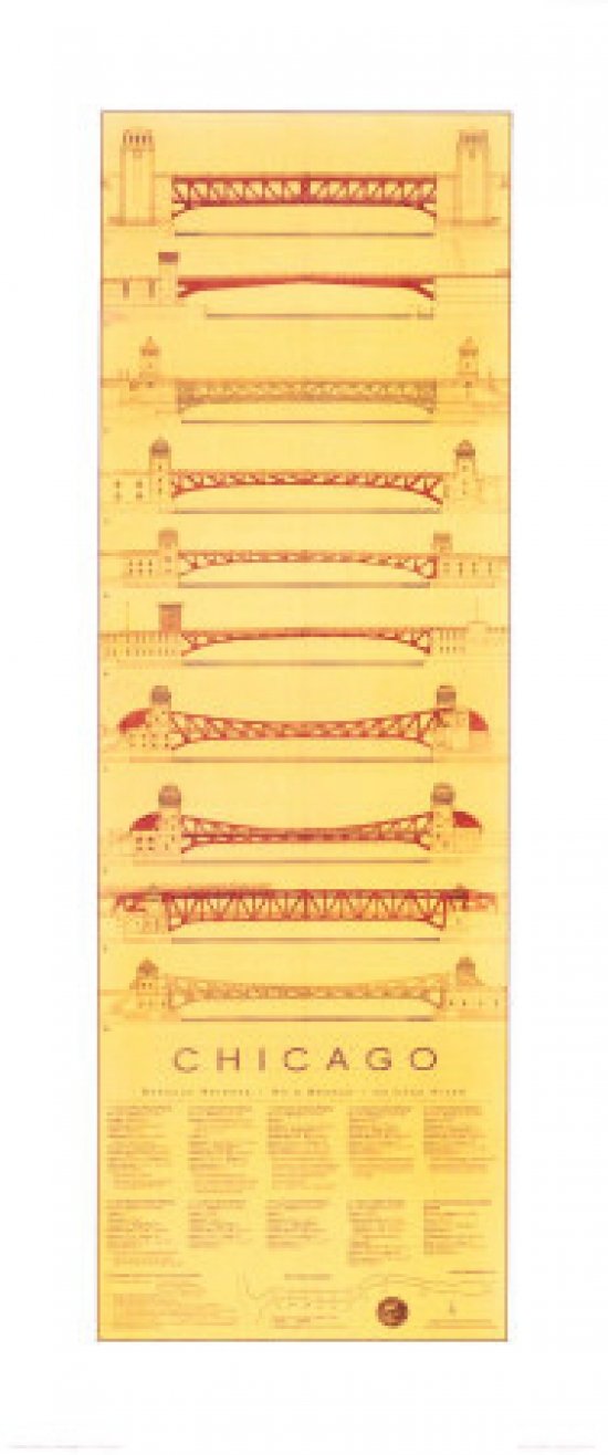 artworkforless.com Chicago Bridges by Craig Holmes - 40 x 17 inches - Fine Art Print/Poster