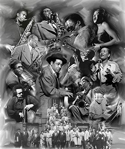 Wishum Gregory All That Jazz (A Tribute to The Jazz Legends) (11x8.5 inches - Framed Black Historical Art Print)