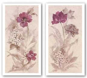 Magenta Blossom Set by Rue de la Paix 12"x24" Art Print Poster