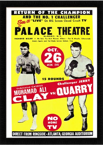 Vintage Mohammed Ali Vs Quarry Poster Custom Framed Print