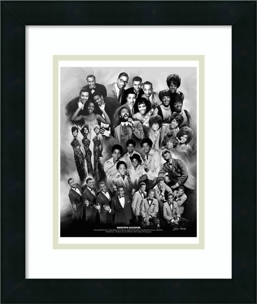 Framed Wall Art Print Motown Legends by Wishum Gregory 14.25 x 16.25 in.