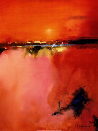 Orange Horizon Art Poster Print by Peter Wileman, 24x32