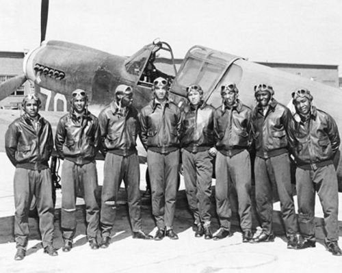 Tuskegee Airmen Posed with P-40 Warhawk, 1945 Poster Print by McMahan Photo Archive (10 x 8)