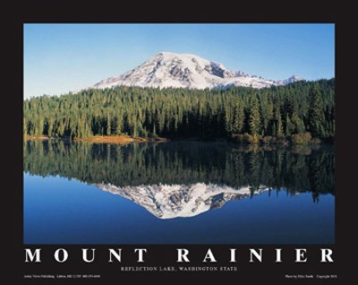 Mount Rainier, Reflection Lake, Washingt - Poster by Mike Smith (28 x 22)