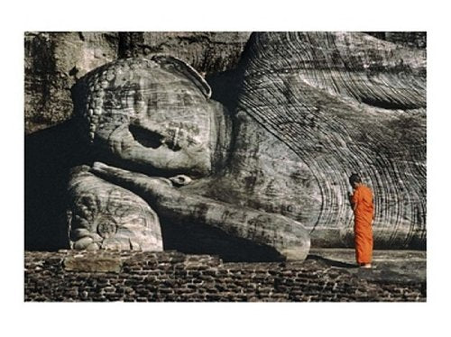 Buddhist Monk and Reclining Buddha by Steve McCurry - 23 1/2 x 31 1/2 inches - Fine Art Print / Poster