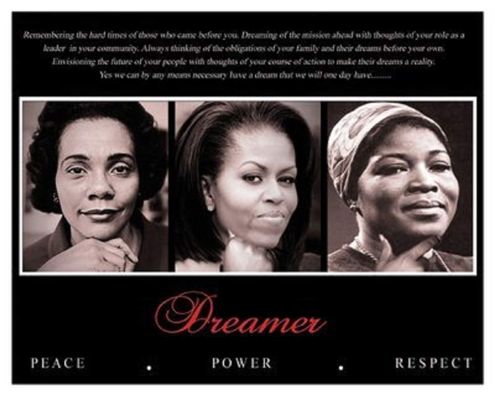 anonymous Dreamer (Trio): Peace, Power, Respect Art Print Poster (Overall Size: 20x16) (Image Size: 19.5x15.5) King Obama Shabazz