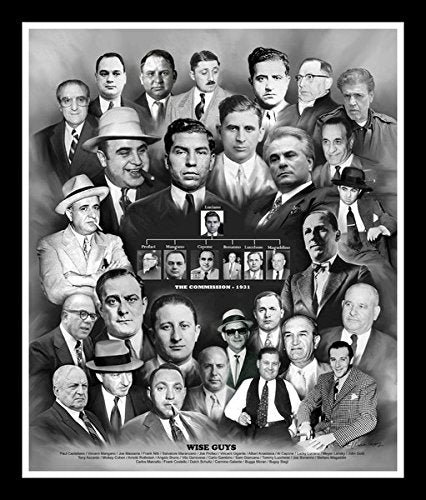Wise Guys: La Cosa Nostra by Wishum Gregory (28x24 inches - Framed Art Print - Black Frame)