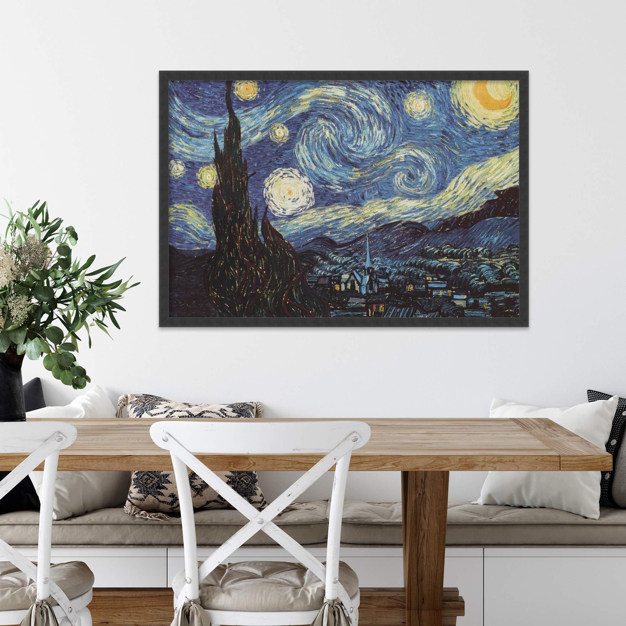 Framed Art Print, 'The Starry Night, June 1889' by Vincent van Gogh: Outer Size 37 x 25"