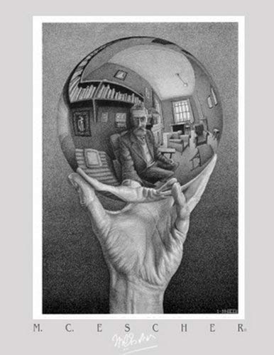 Hand With Globe - Poster by M.C. Escher (19 1/2X27 1/2)