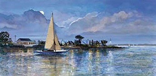 Racing with the Moon by Jacqueline Penney - 19 1/2 x 35 inches - Fine Art Print / Poster