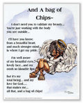 Bruce Teleky and a Bag of Chips (Angel) by Donald Battery Man Young 9.75"x7.75" Art Print Poster