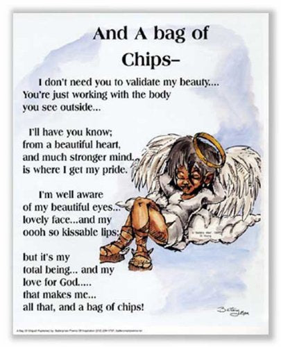 Bruce Teleky and a Bag of Chips (Angel) by Donald Battery Man Young 9.75"x7.75" Art Print Poster