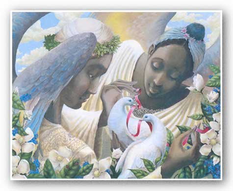 Things Graphics Angels of Love - Limited Edition by John Holyfield 30"x24" Art Print Poster African-American