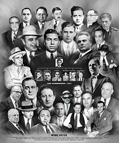 The Poster Corp Wishum Gregory Wise Guys (La Cosa Nostra), 10x8 inches, Black Frame Art Print