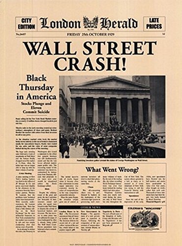 Wall Street Crash by London Herald - 16 x 12 inches - Fine Art Print / Poster