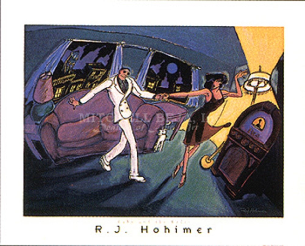 Ruby and the Radio by R. j. Hohimer. Size 31.60 inches width by 24.45 inches height. Art Poster Print