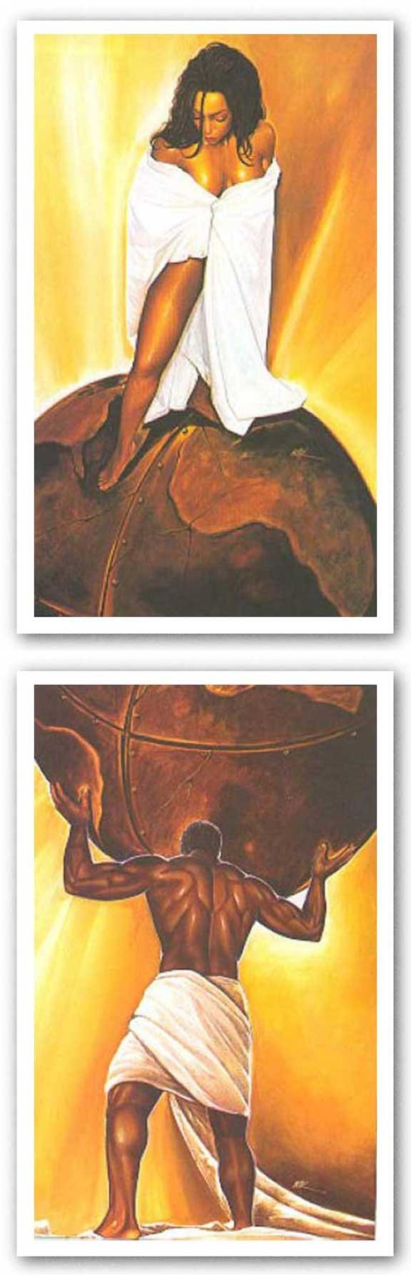 Generic Power Of Woman-Power of Man Art Print Set by Kevin Williams (WAK) 10"x16" African-American