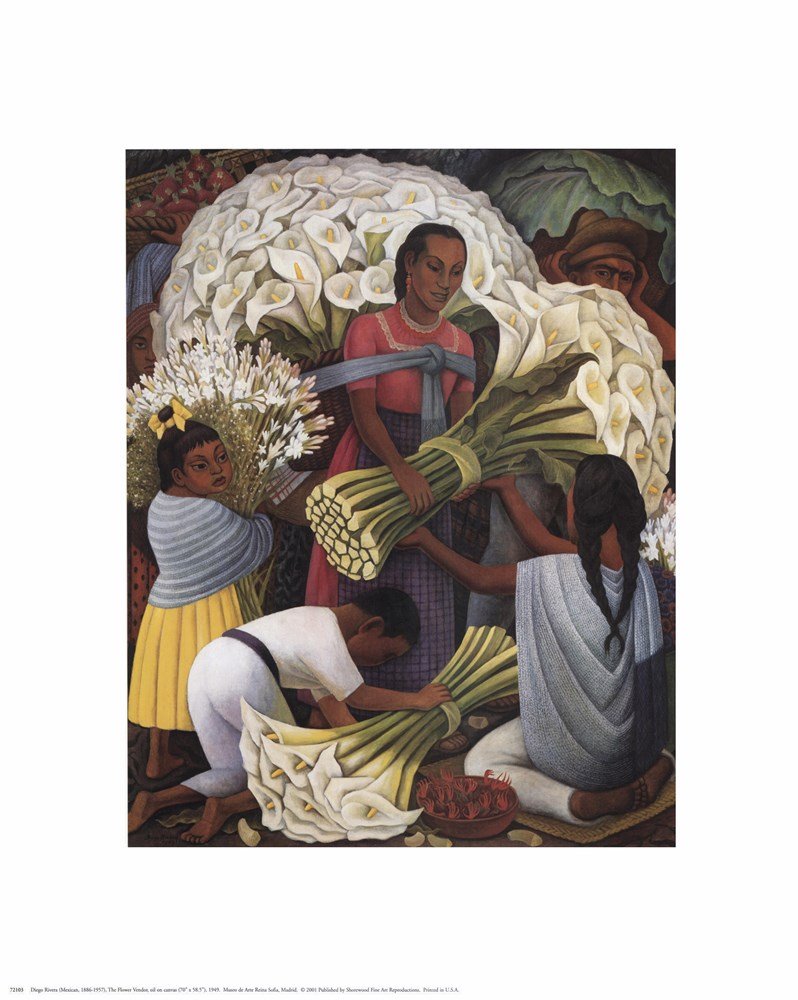 Flower Vendor by Diego Rivera Art Print, 16 x 20 inches