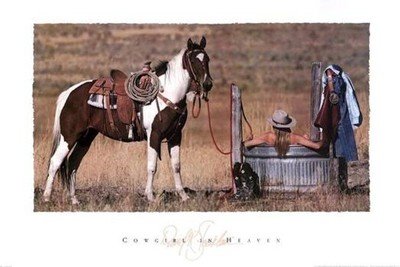 Cowgirl In Heaven - Poster by David R. Stoecklein, Overall Size: 24x36, Image Size: 16.75x29.75