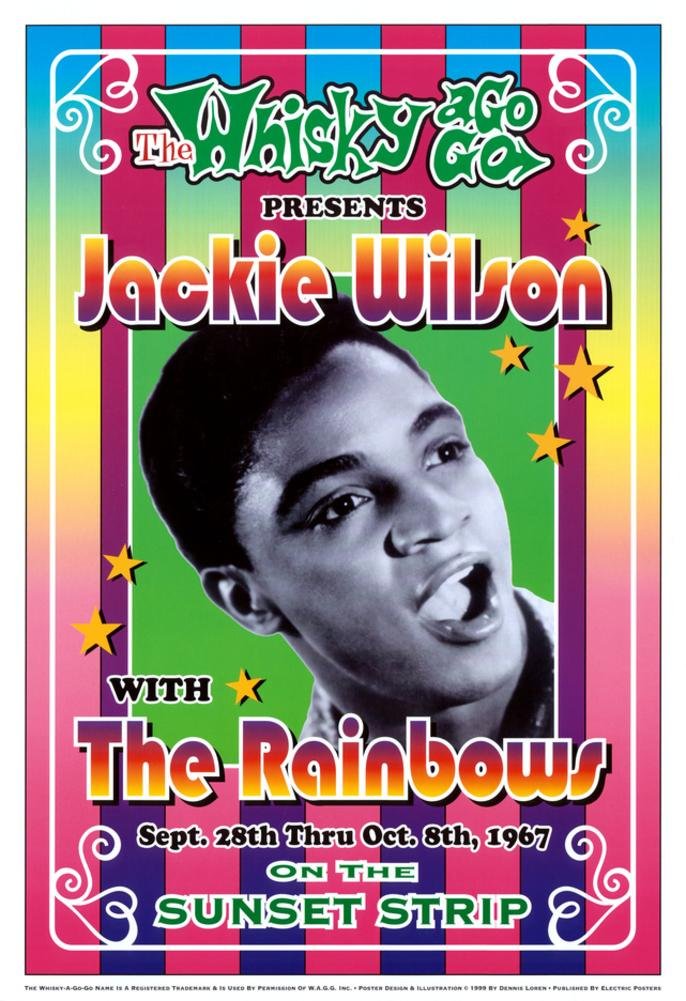 Jackie Wilson Whisky-A-Go-Go Los Angeles, c.1967 Art Print by Dennis Loren 13 x 20in
