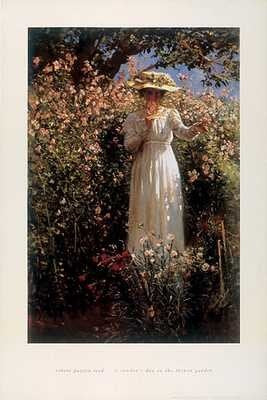 A Summer's Day in the Flower Garden by Robert Payton Reid - 36 x 24 inches - Fine Art Print / Poster