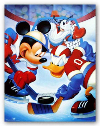 Mickey and Friends: Ice Hockey by Walt Disney 28"x22" Art Print Poster