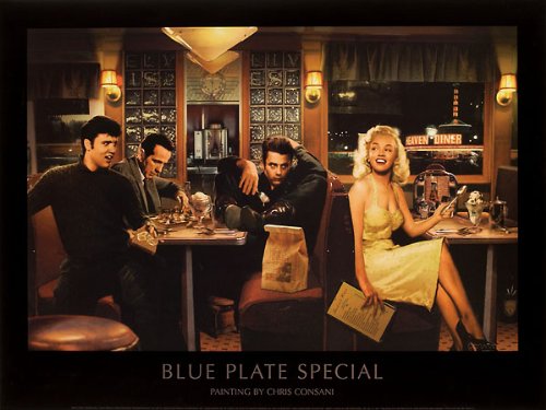 Blue Plate Special Art Poster Print by Chris Consani, 14x11
