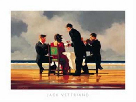 1art1 Elegy for A Dead Admiral, Art Print Poster by Jack Vettriano, Overall Size: 31.5x23.5, Image Size: 26.5x18
