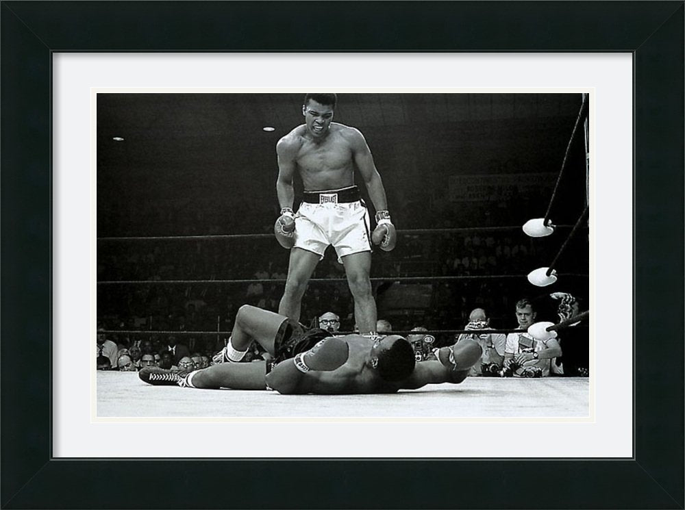 Muhammad Ali v. Sonny Liston Framed Print by unknown Framed