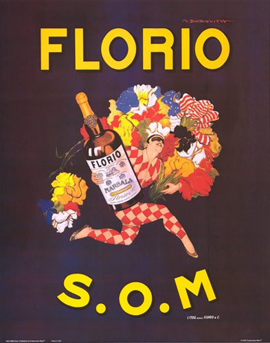 Vintage Florio S.O.M. by Marcello Dudovich Advertising Reproduction Print Poster (24 x 36)