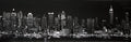 Bruce Teleky New York City Skyline at Night Black and White Panorama Art Print Poster (36 x 11 3/4")