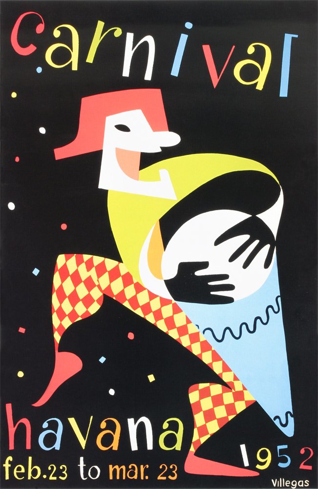 Poster Carnival Havana, Cuba 1952 Vintage Cuban Travel (16 3/4 x 25 3/4")