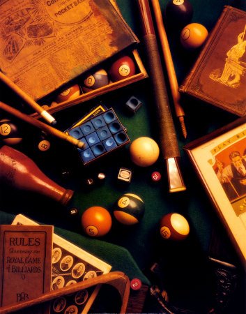 Billiards Art Poster Print by Michael Harrison, 22x28