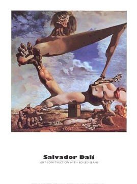 Soft Construction with Boiled Beans by Salvador Dali - 32 x 24 inches - Fine Art Print / Poster