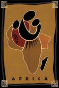 (24x36) Africa (Map, Mother with Children) Art Poster Print
