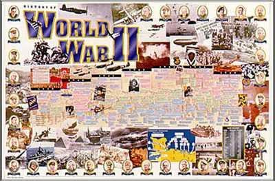 History of World War II by Vanguard - 24 x 36 inches - Fine Art Print / Poster