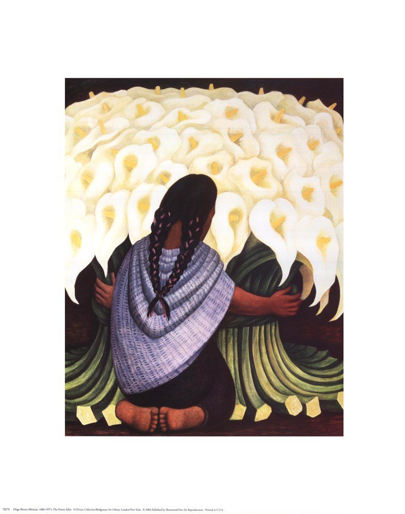 The Flower Seller by Diego Rivera Art Print, 16 x 20 inches