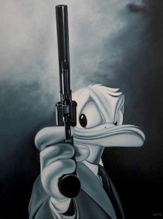 Bruce Teleky Donald with Gun/Make My Day by Michael Loeb 13.5"x18" Art Print Poster
