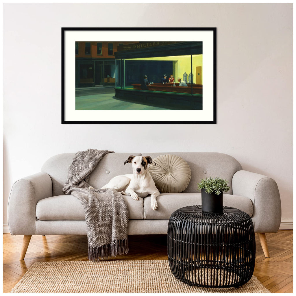 Amanti Art Wood Framed Wall Art Print Nighthawks 1942 by Edward Hopper