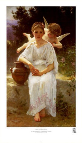 Whisperings of Love, c.1889 Art Poster PRINT William Adolphe Bouguereau 17x29