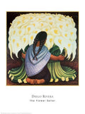 Flower Seller by Diego Rivera, Overall Size: 24x30, Image Size: 20.5x20.5