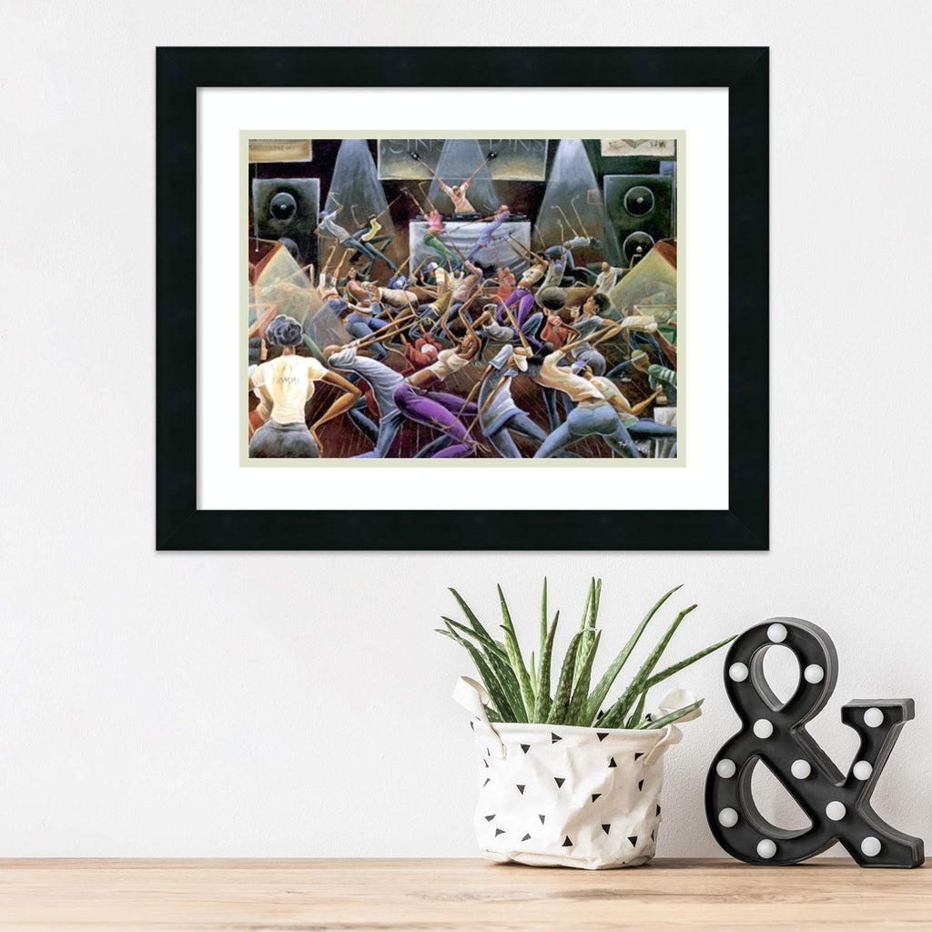 Framed Wall Art Print Jump Off by Frank Morrison 20.62 x 17.00 in.