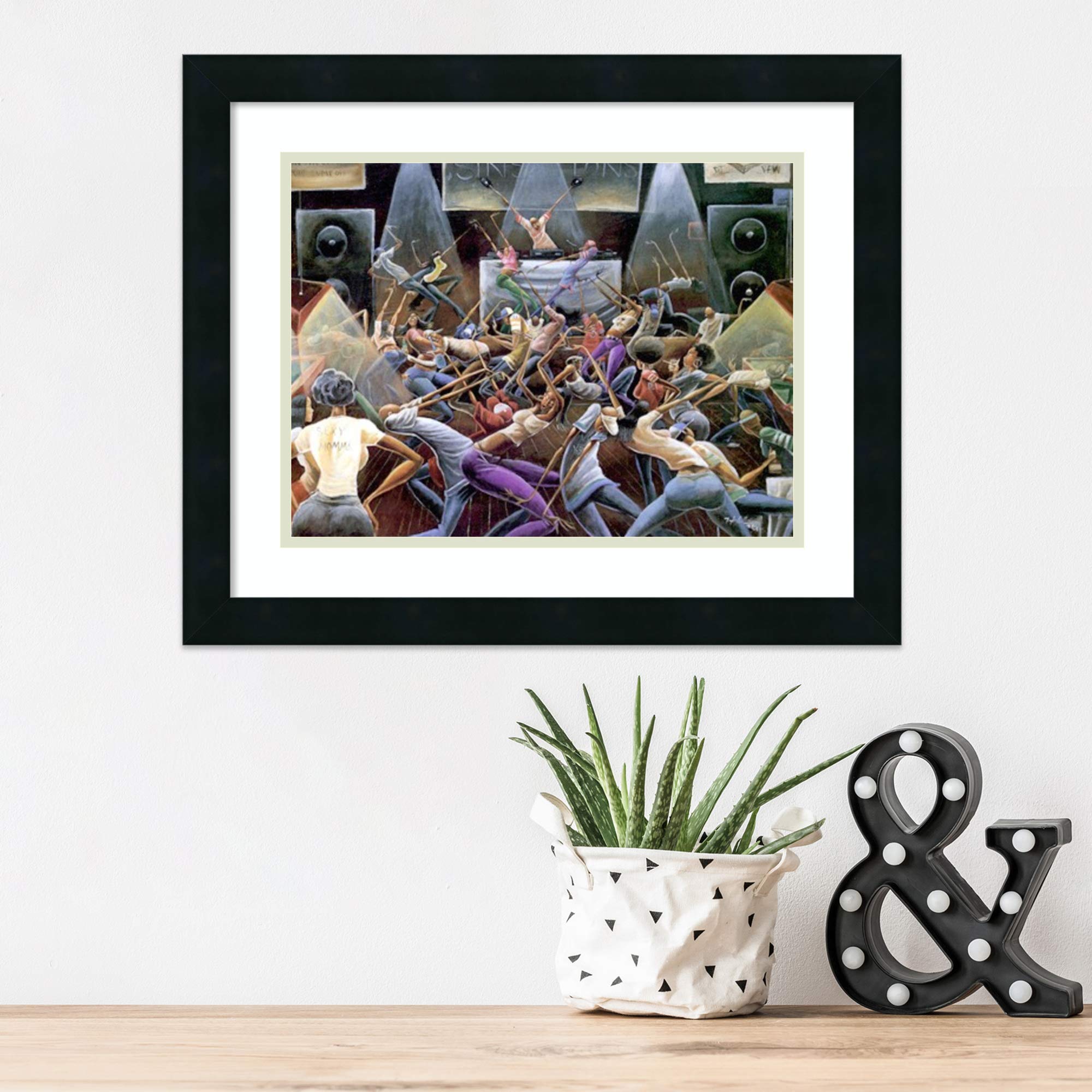 Framed Wall Art Print Jump Off by Frank Morrison 20.62 x 17.00 in.