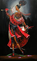 AfroGiftsnStuff.com Painting The Town Red with Elegance - Frank Morrison Art Print 36 X 22